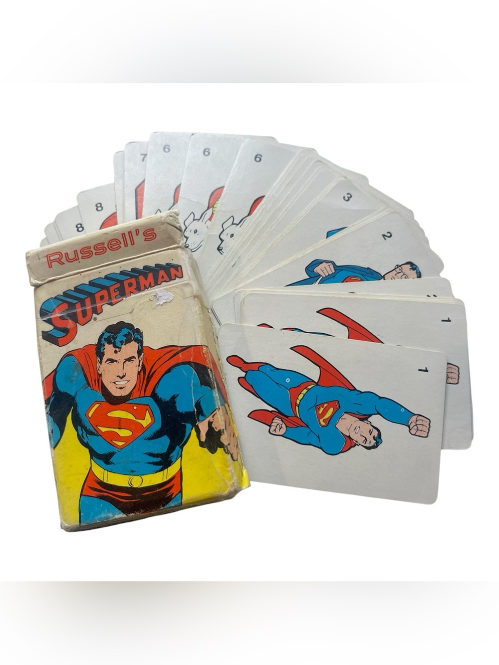 vintage 1970s Russell's Superman Playing Card Game Nostalgia Games Collectable